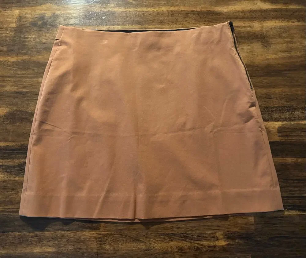 Everlane Women's 14 Skirt Mini Cotton Stretch Side Zipper A Line